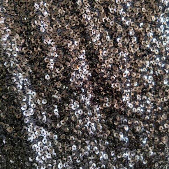 INC Sequin Peplum Top Women’s Size XS Black Sleeveless Sparkle Blouse Keyhole - Picture 7 of 9